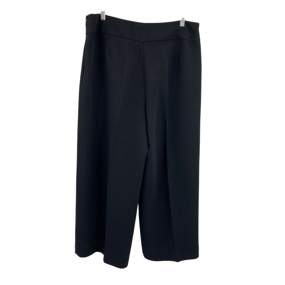 Talbots Women's‎ Size 12 Pants Black Wide Leg Cropped Career Dress